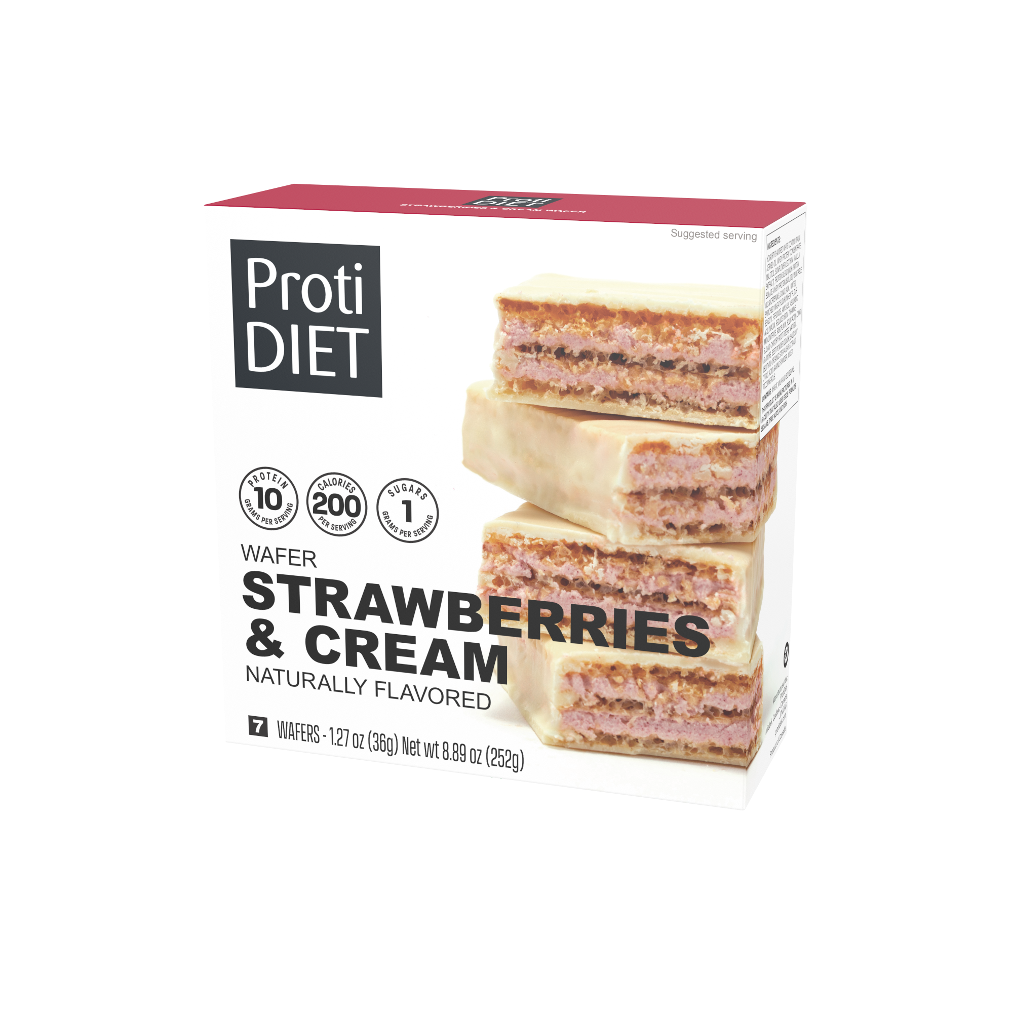 ProtiDiet Strawberries & Cream Wafers (1 Case)