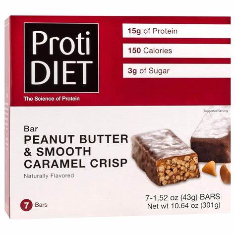 ProtiDiet Peanut Butter Smooth Caramel Crisp Bar (1 Case)