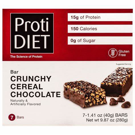 ProtiDiet Crunchy Chocolate Cereal Bar (1 Case)